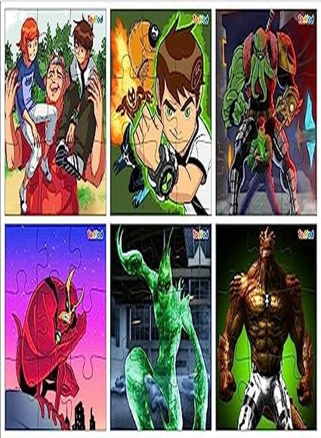 TodFod Wooden Jigsaw Puzzles Toy for Kids & Children, Ben 10 54 Pieces 6 in 1 Jigsaw Puzzles, Anime Cartoon Character (Ben 10) - Image 1